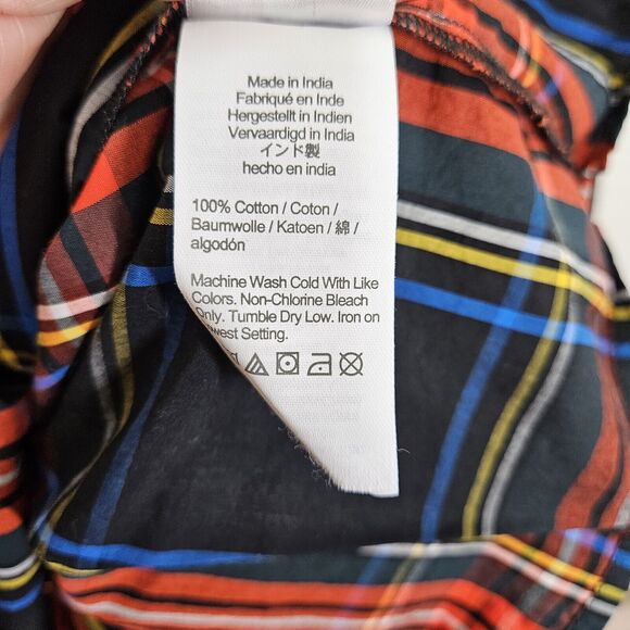 J. Crew Women’s Medium Scalloped Tie Neck Top In Stewart Tartan Plaid - Picture 4 of 7